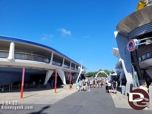 Back on the ground and walking through Tomorrowland.