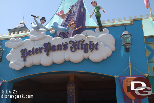 11:10am - 70 minute standby for Peter Pan's Flight.