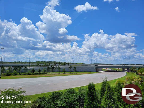 All quiet as we passed the entrance to the Magic Kingdom parking lot.