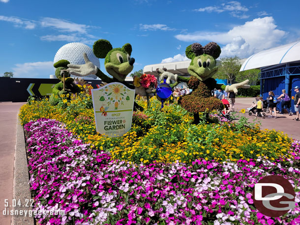 Mickey Mouse and Minnie Mouse topiaries