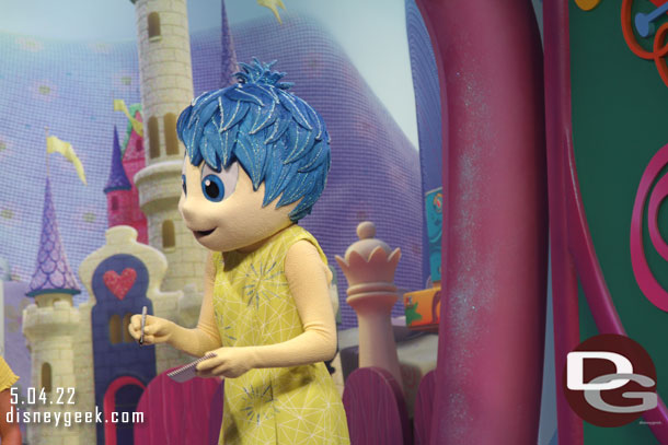 Joy greeting guests in the Imageworks
