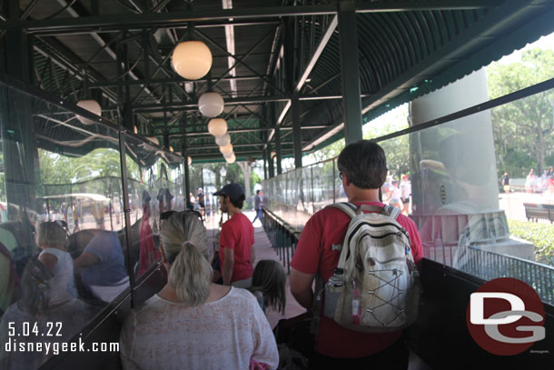 4:28pm - At the International Gateway waiting for a Friendship boat back to the Boardwalk.  The queue still has plexiglass up.