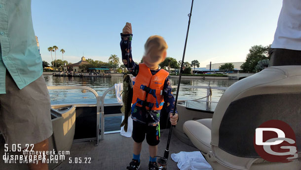 Both my nephews caught fish.  Here is the 3 year old with one of his.