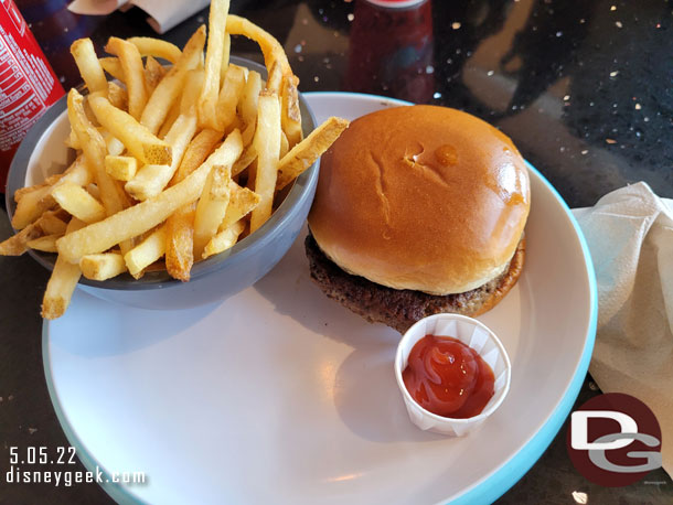 Stopped by Connections for lunch.  Burger and Fries..