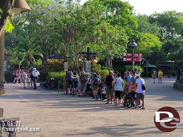 A queue for PhotoPass this morning.