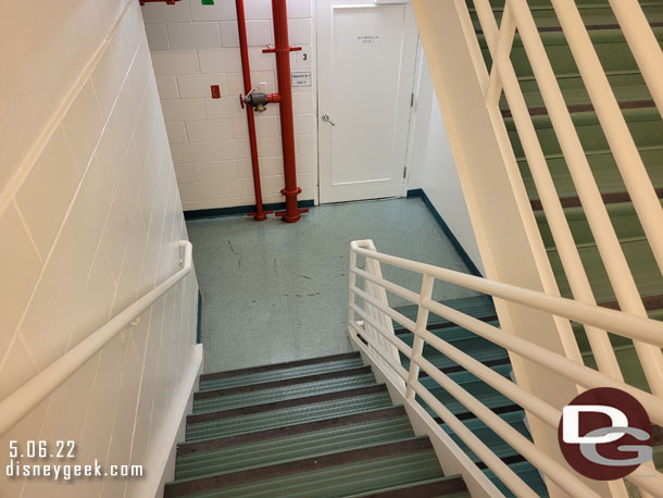 We took the far stairwell down to the walkway to save some steps on our way to Disney's Hollywood Studios.