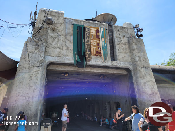 This is where the Galactic Starcruiser shuttle docks for guests staying there.  On days when they are not visiting Batuu it is a shady spot for everyone else.