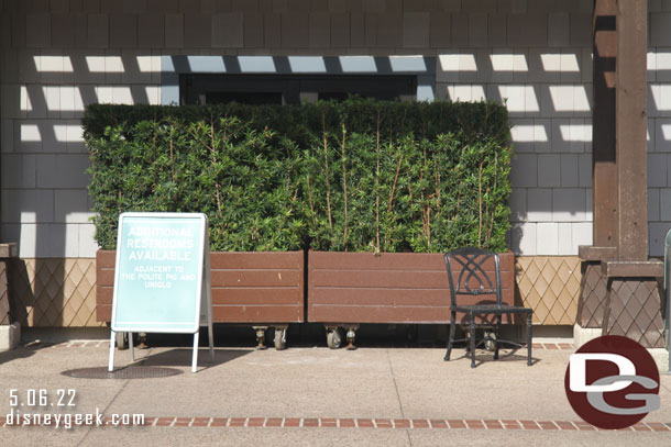 The restrooms near World of Disney were being renovated.