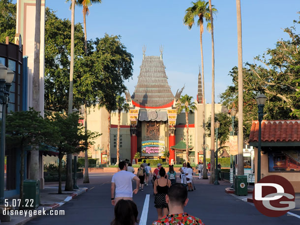 7:35am - Walking up Hollywood Blvd.  25 min from room to park this morning.