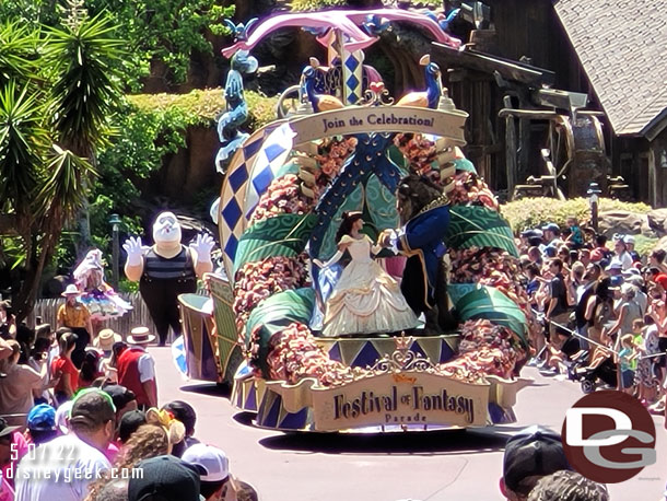 3:00pm Festival of Fantasy Parade making its way through Frontierland.