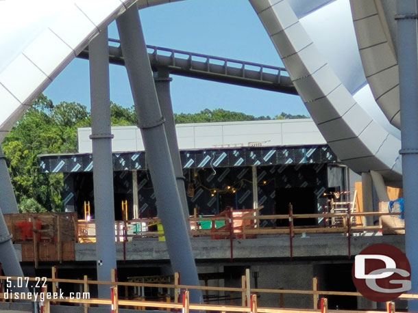 Looking through the site at the building on the far side.