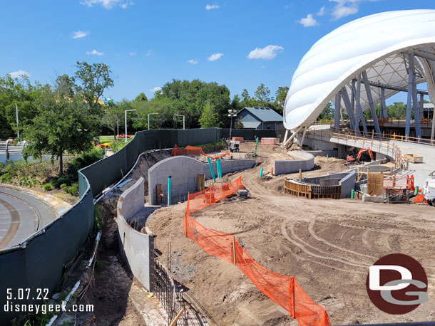 A retaining wall that will be along the walkway.