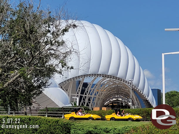 A different angle of the entrance area seen from near the Speedway.