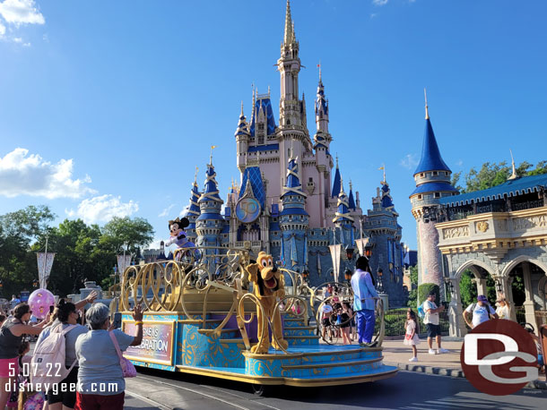 Mickey's Celebration Cavalcade passing through the hub.