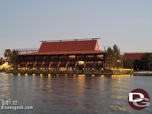 We went into the cover near the Polynesian to wait for the show.