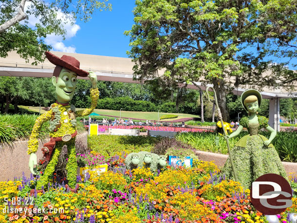 Toy Story topiaries near the Land.