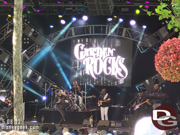 The Commodores performing this evening as part of the Garden Rocks series.