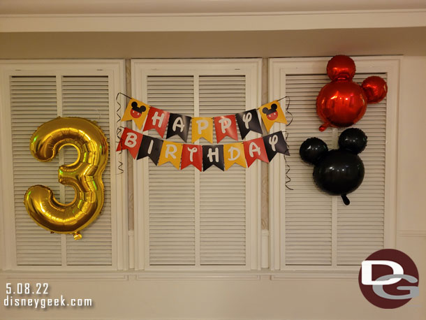9:41pm - The birthday sign is still up on our floor.
