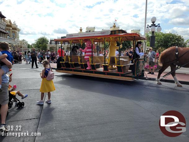 Figured out the issue is they wanted a path for the characters to exit on. But it seems there could have been a much better way to do this vs just yelling at guests to clear the area.  That made for a fairly poor first impression of the Magic Kingdom.