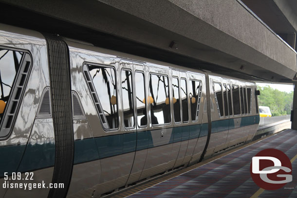 9:29am - Waiting to board the Monorail. We decided to take it to the Magic Kingdom vs walking.