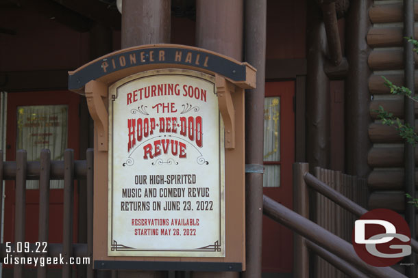 The Hoop-Dee-Doo Revue returns in June.