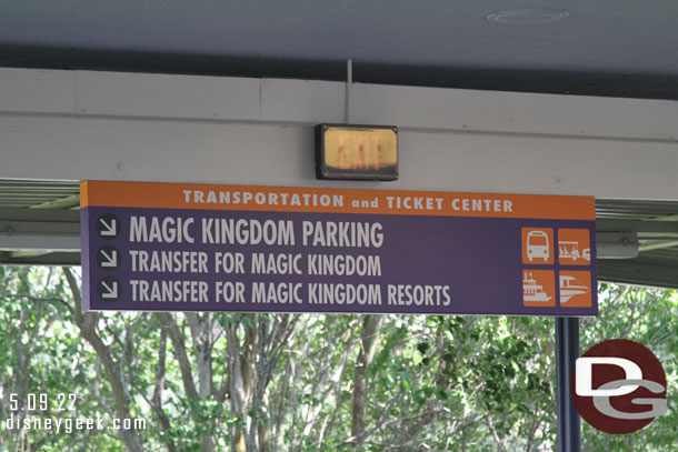 At the Transportation and Ticket Center transferred to the EPCOT line.