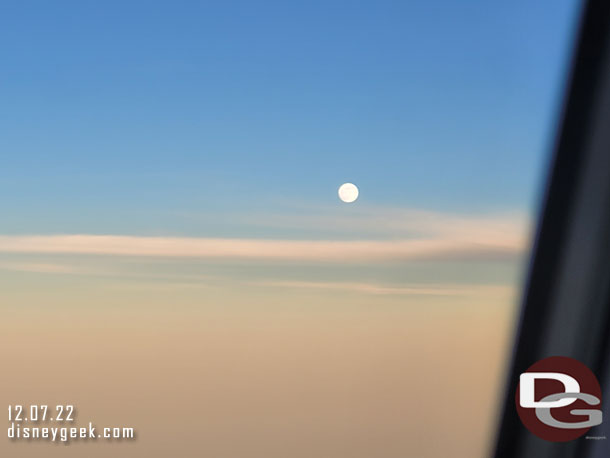 The moon rising as we neared Florida