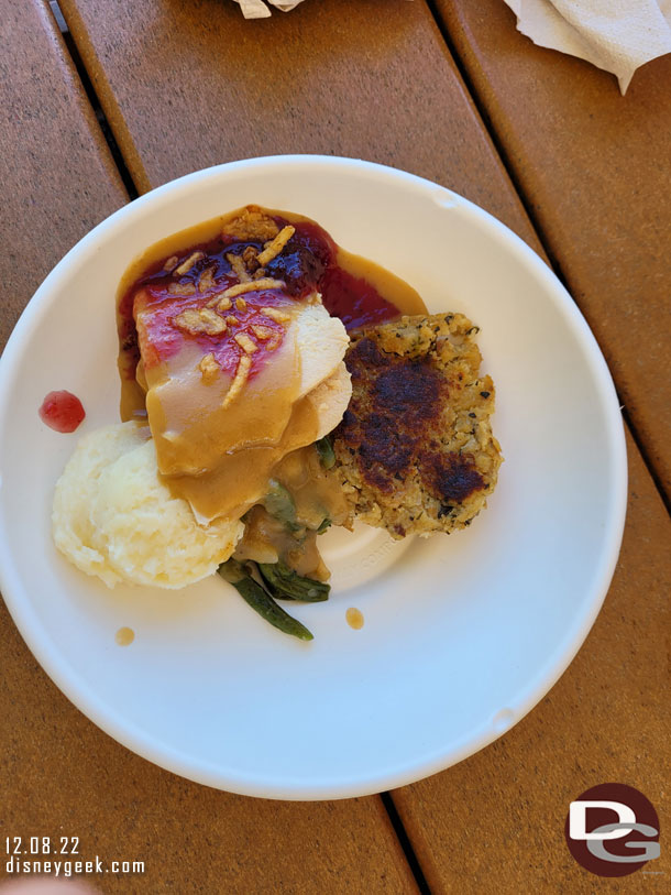 The slow-roasted turkey plate at the American Holiday table.