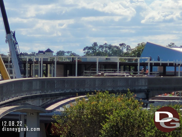 Looking toward the construction from the Monorail station