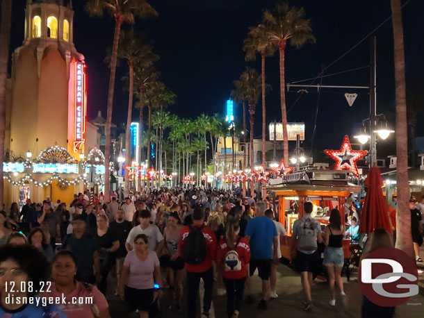 The crowd on Sunset Blvd following the show.