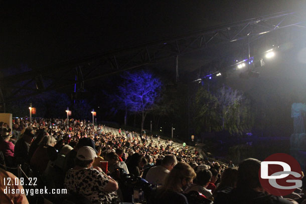 6:55pm - Entering the theater for Fantasmic.  The far section was available or way in the back.