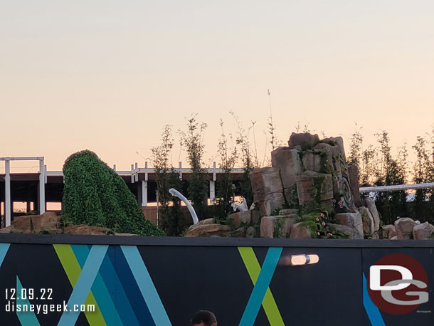 Some ground level views of Te Fiti rising above the construction walls