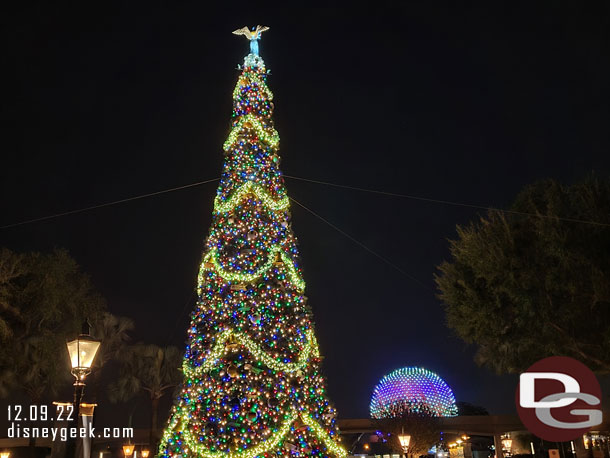 The Epcot Christmas tree