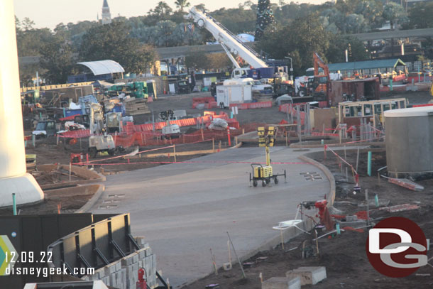 The walkway progress... someday in 2023 we will be able to walk through the center of Epcot again.