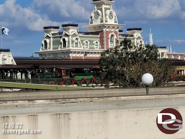 The Walt Disney World Railroad trains were cycling today.