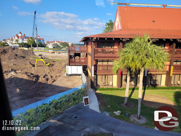 A look at the construction site for the new Disney Vacation Club building that will be added to the Polynesian