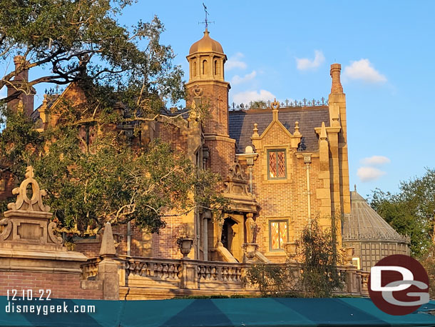 The Haunted Mansion as the sun set today