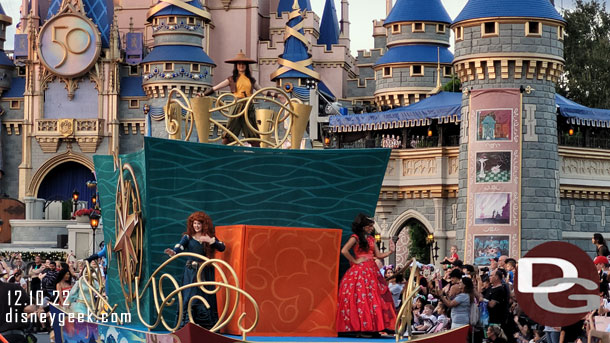 Raya, Merida and Elena onboard the float
