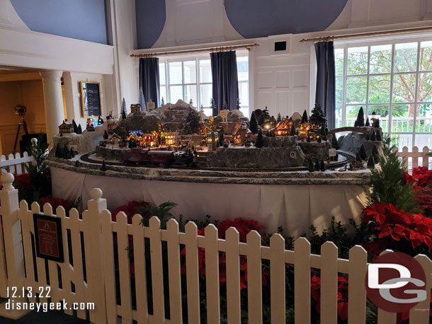 The traditional train/village display in the lobby.