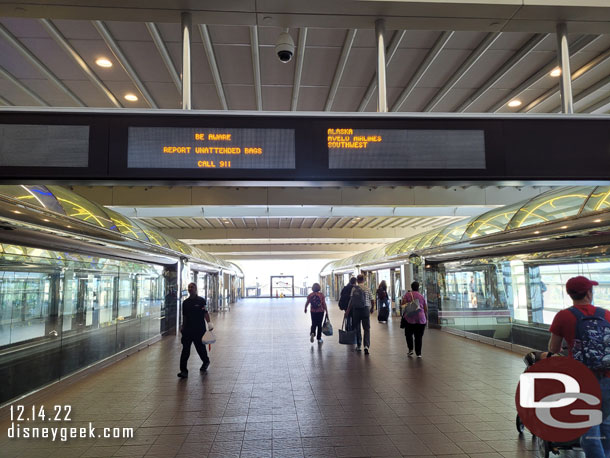 3:01pm - Bags checked, grabbed lunch, through TSA, and waiting for a shuttle.