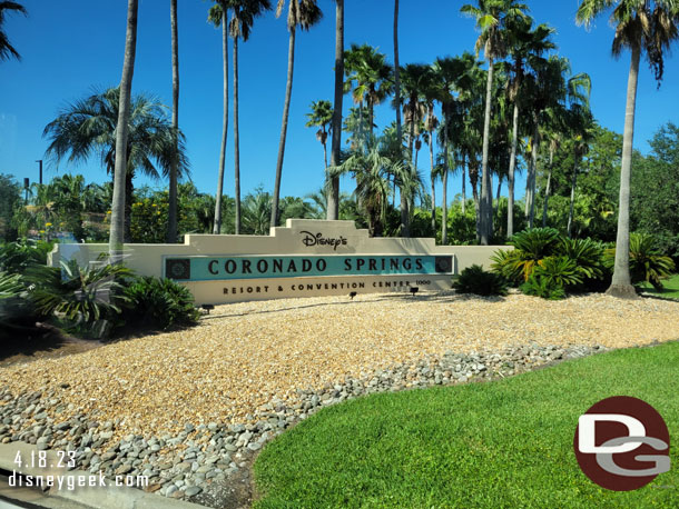 4:19pm - Arriving at Disney's Coronado Springs Resort