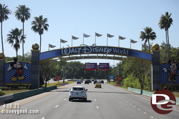 4:12pm - Arriving at Walt Disney World