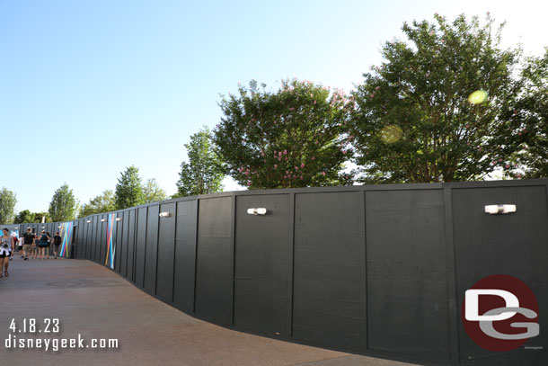 On the right side are trees that will block the support facility for the Journey of Water.