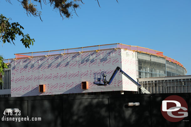 The Communicore Hall building is being enclosed.