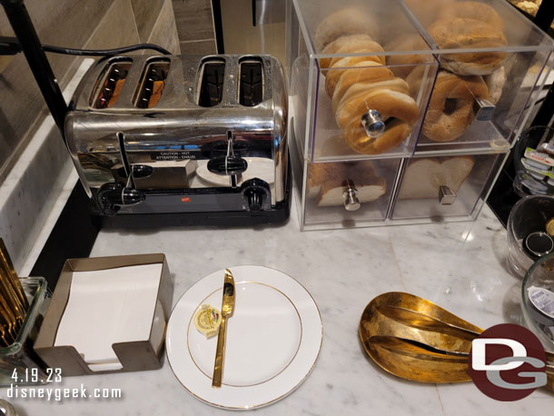 A toaster with some items to toast