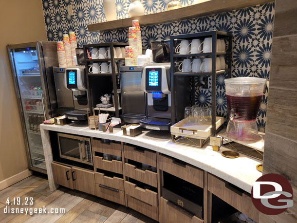 The beverage area... orange juice was to the right in this picture.