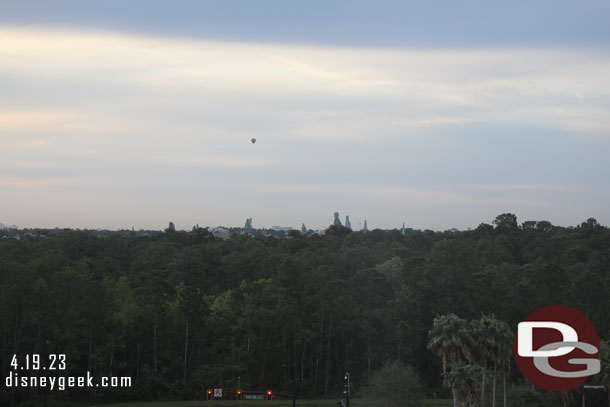 A balloon in the distance.