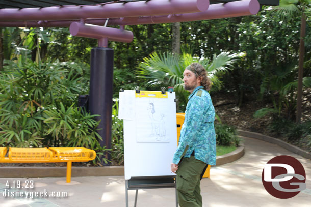 An artist out near Conservation Station.