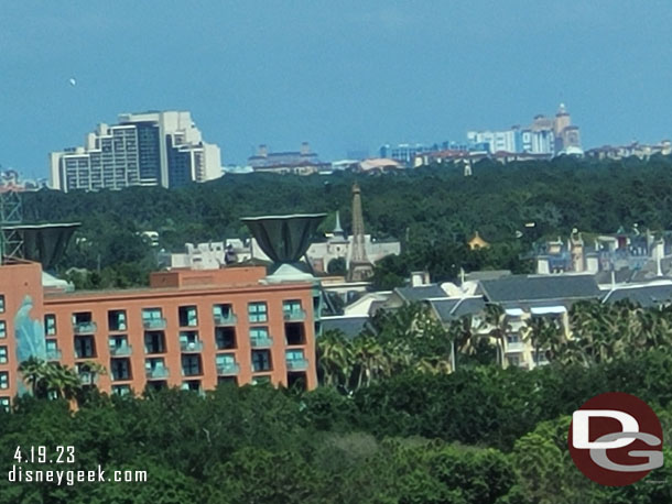 A closer look toward Epcot Resorts. Also notice you can see France.