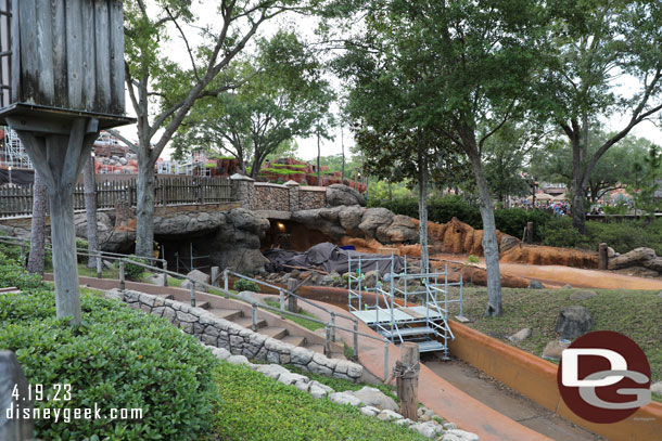 Walked over to get a closer look at the Tiana's Bayou Adventure work.